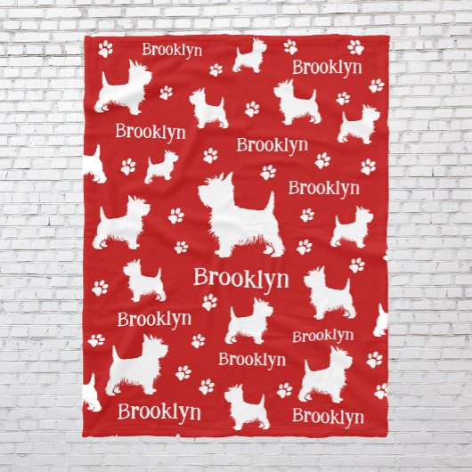 Westie Blanket Personalisiert West Highland Terrie Fleecedecke