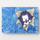 Westie Blast auf Blue Plaque Fotoplatte (Vorderseite)