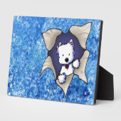 Westie Blast auf Blue Plaque Fotoplatte (Seite)