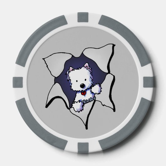Westie BLAST Gray Poker Chips (Vorderseite)