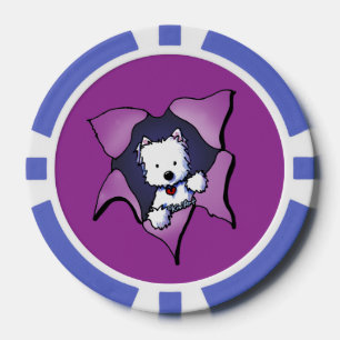 Westie BLAST Lila Poker Chips