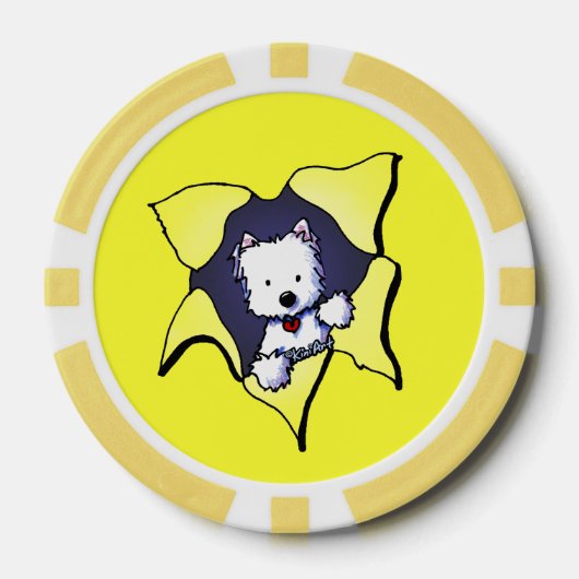 Westie BLAST Yellow Poker Chips (Vorderseite)