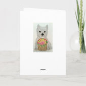 Westie Blume Aquarell Geburtstag Muttertag Karte (Rückseite)