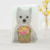 Westie Blume Aquarell Geburtstag Muttertag Karte (Gelbe Blume)