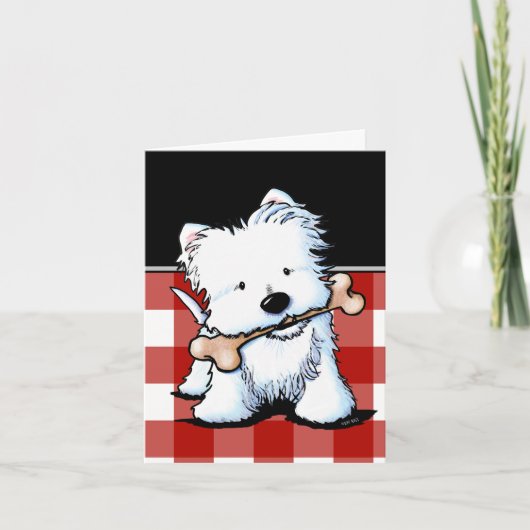 Westie Bone Appetit Grußkarte Karte (Vorderseite)