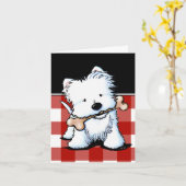 Westie Bone Appetit Grußkarte Karte (Gelbe Blume)