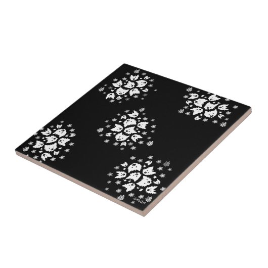 Westie Bouquet Tile Fliese (Seite)