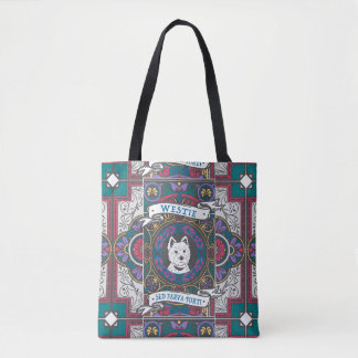 Westie-Buntglas "Klein, aber mächtig" Tasche