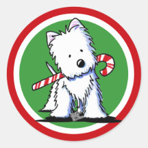 Westie Candy Cane Süsse Stickers