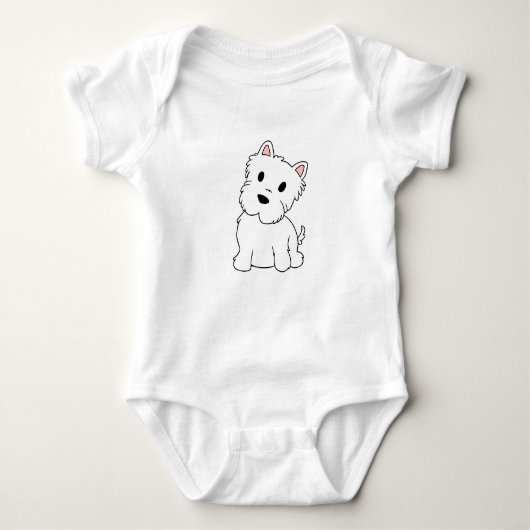 westie Cartoon Baby Strampler (Vorderseite)