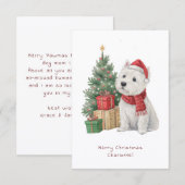 Westie Cheeky Dog Cute Christmas Card Personalise (Vorne/Hinten)