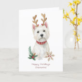 Westie Cheeky Dog Cute Christmas Greeting Card Karte (Gelbe Blume)