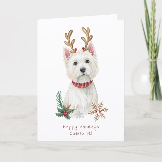 Westie Cheeky Dog Cute Christmas Greeting Card Karte (Vorderseite)