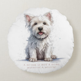 Westie Cheeky Niedlich Personalisiert Rundes Kissen