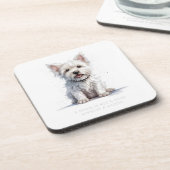 Westie Cheeky Niedlich Westie Lovers Untersetzer (Linke Seite)