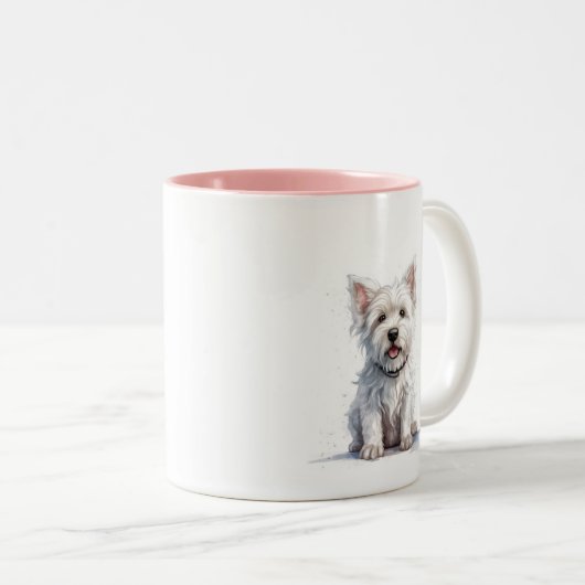 Westie Cheeky Niedliche Personalisierte Geschenkid Zweifarbige Tasse (VorderseiteRechts)