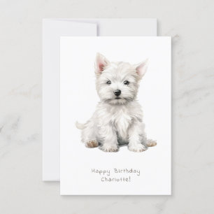 Westie Cheeky Puppy Niedliche Geburtstag Card pers