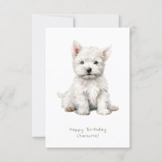 Westie Cheeky Puppy Niedliche Geburtstag Card pers