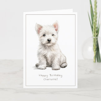 Westie Cheeky Puppy Niedliche Geburtstag Card pers Feiertagskarte