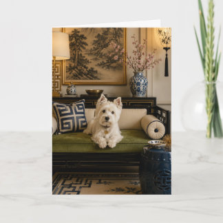 Westie Chinoiserie Grußkarte Karte