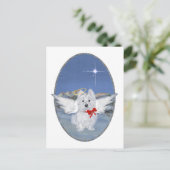 Westie Christmas Angel Feiertagspostkarte (Stehend Vorderseite)