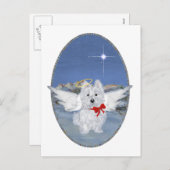 Westie Christmas Angel Feiertagspostkarte (Vorne/Hinten)