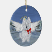 Westie Christmas Angel Keramik Ornament (Rechts)