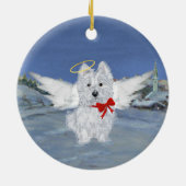 Westie Christmas Angel Keramik Ornament (Hinten)
