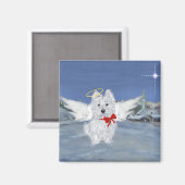 Westie Christmas Angel Magnet (Vorderseite/Rückseite)