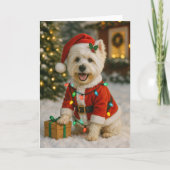 Westie Christmas Card Karte (Vorderseite)