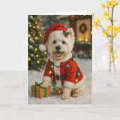 Westie Christmas Card Karte (Gelbe Blume)