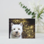 Westie Christmas Feiertagspostkarte (Stehend Vorderseite)