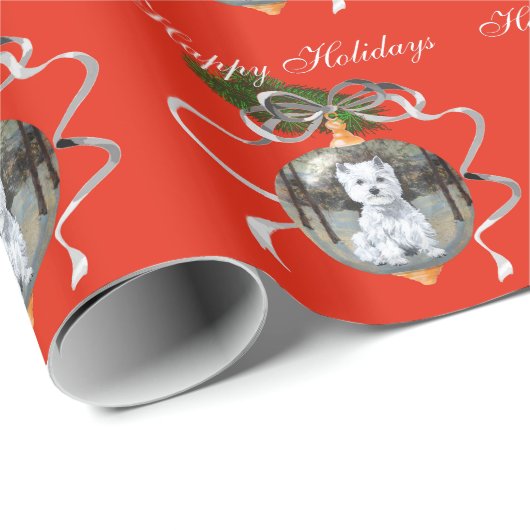 Westie Christmas Geschenkpapier (Rolleneckpunkt)