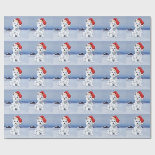 Westie Christmas Geschenkpapier (Flach)