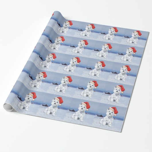 Westie Christmas Geschenkpapier (Ungerollt)