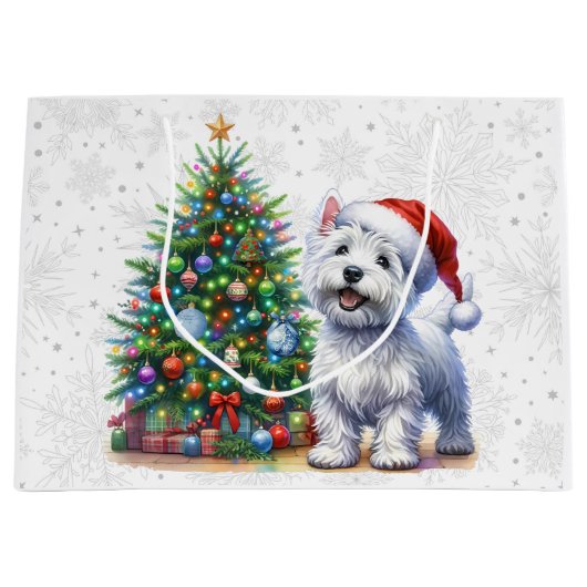 Westie Christmas Geschenktasche Große Geschenktüte (Vorderseite)