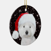 Westie Christmas Keramik Ornament (Rechts)
