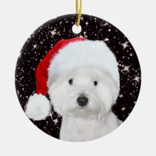 Westie Christmas Keramik Ornament (Vorne)