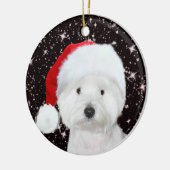 Westie Christmas Keramik Ornament (Links)
