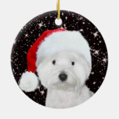 Westie Christmas Keramik Ornament (Hinten)