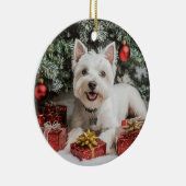 Westie Christmas Keramik Ornament (Rechts)