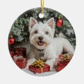 Westie Christmas Keramik Ornament (Vorne)