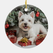 Westie Christmas Keramik Ornament (Hinten)
