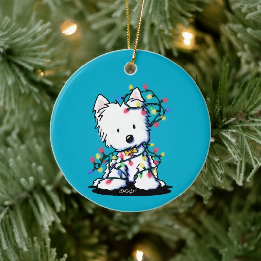 Westie Christmas KiniArt Keramik Ornament (Baum)