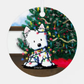 Westie Christmas KiniArt Ornament Aus Metall (Rückseite)