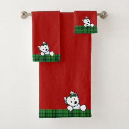 Westie Christmas KiniArt Towel Set