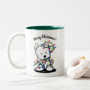 Westie Christmas KiniArt Zweifarbige Tasse