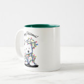 Westie Christmas KiniArt Zweifarbige Tasse (Vorderseite Links)