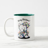 Westie Christmas KiniArt Zweifarbige Tasse (Links)
