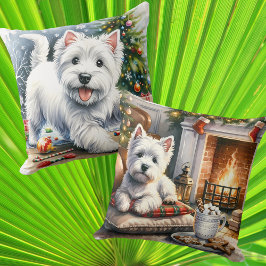 Westie Christmas Kissen